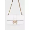 White and gold leather bag