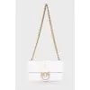 White and gold leather bag