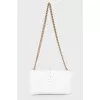 White and gold leather bag