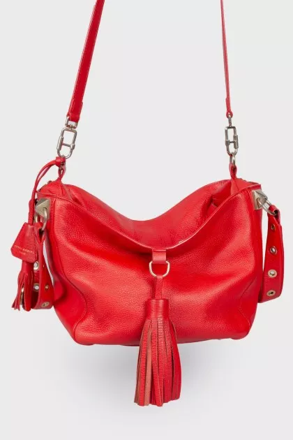 Red bag with tassels