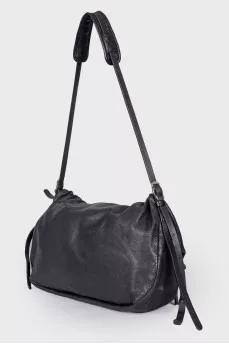 Leather foldable bag with chain