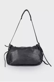 Leather foldable bag with chain