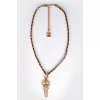 Necklace CHANEL GOLD CC KEY LEATHER CHAIN NECKLACE (RUNWAY 2017)