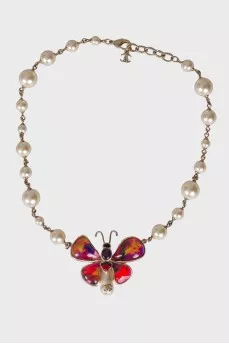 Ожерелье Gripoix A15 S Butterfly Faux Pearl Summer 2015