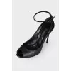 Leather stiletto sandals