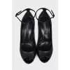 Leather stiletto sandals