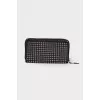 Eyelet leather wallet