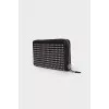 Eyelet leather wallet