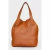 Brown leather shoulder bag