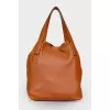 Brown leather shoulder bag