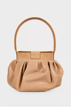 Leather embossed barrel bag