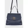 Black and blue leather bag