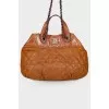 In The Mix Quilted Iridescent Calfskin Leather Bag
