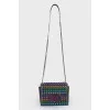Bag with colored metal rhinestones