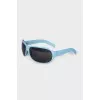 Blue frame sunglasses