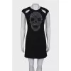 Dress with skull appliqué