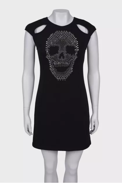 Dress with skull appliqué