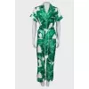 Three piece suit with green print