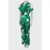 Three piece suit with green print
