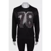 Sweatshirt with mesh and appliqué