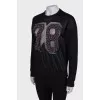 Sweatshirt with mesh and appliqué