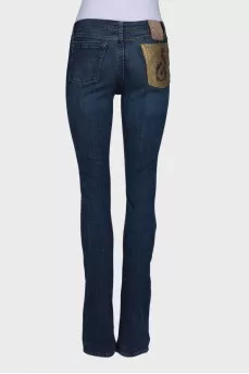 Jeans with golden back pocket