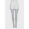 White quilted shorts