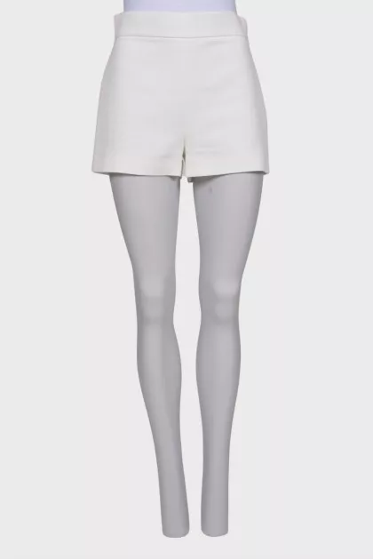 White quilted shorts