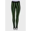 Striped leggings with stirrups