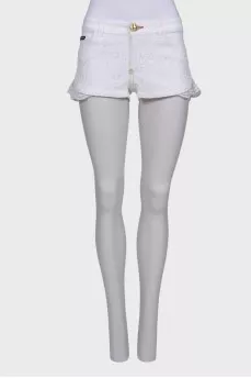 White shorts with lace