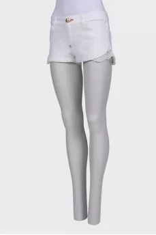 White shorts with lace