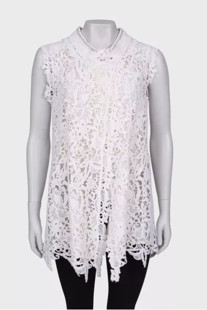 Wrap lace blouse