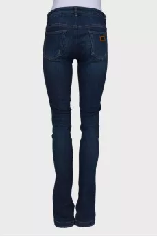 Blue distressed skinny jeans