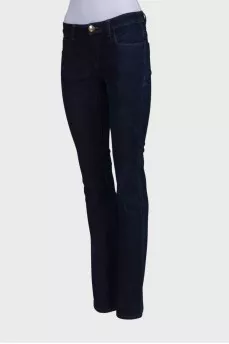 Blue jeans with gold hardware