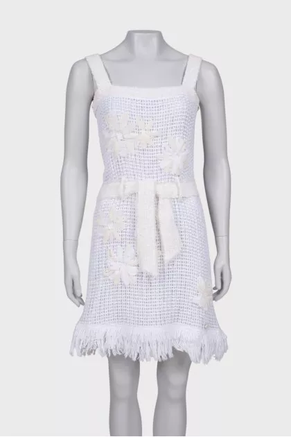 White tweed dress
