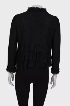 Openwork jacket with pink chain