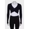 Cashmere black and blue cardigan