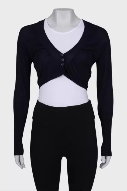 Cashmere black and blue cardigan