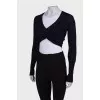 Cashmere black and blue cardigan