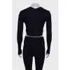 Cashmere black and blue cardigan