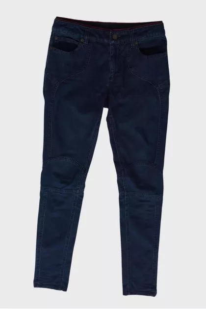Blue jeans with a zipper at the bottom