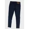 Blue jeans with a zipper at the bottom