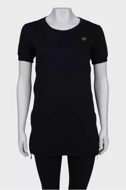 Black tunic with gold fittings