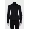 Black blouse with ruffles