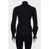 Black blouse with ruffles