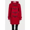 Wool coat with toggles