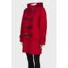 Wool coat with toggles