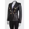 Leather jacket with gold hardware