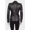 Leather jacket with gold hardware