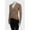 Wool cardigan with patch